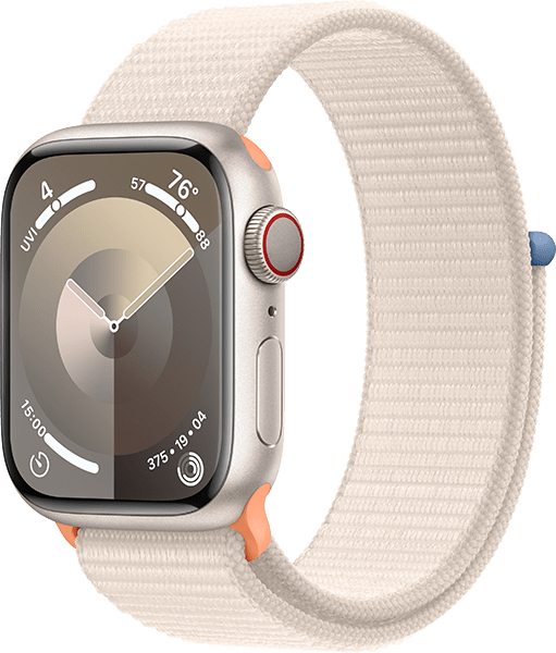 Apple Watch Series 9 41mm in Starlight Alum Starlight Band